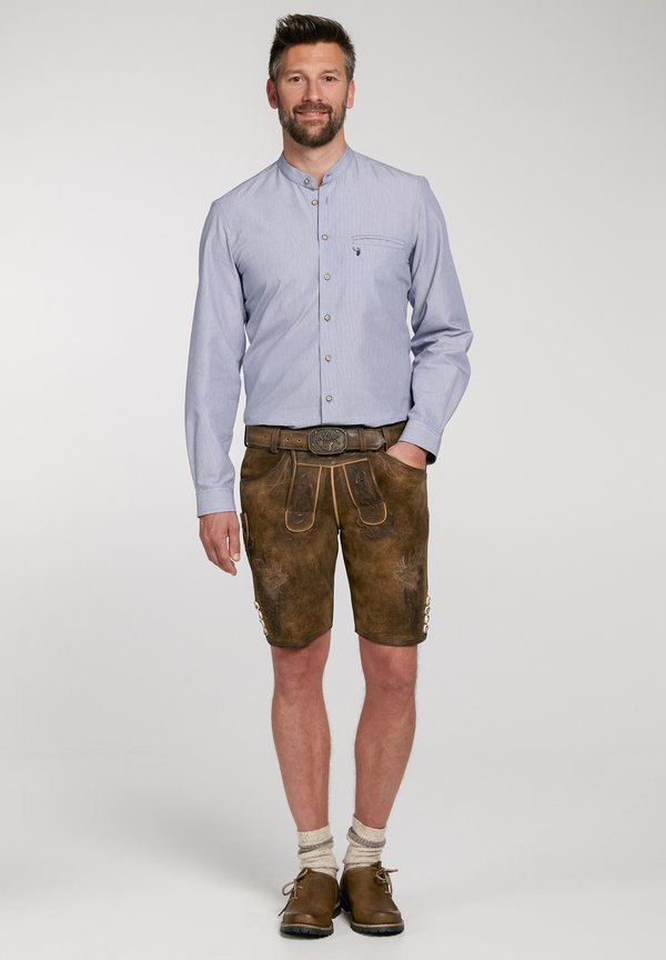 WAYEN MIT GÜRTELSCHNALLE - Lederhose - braun