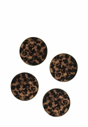 Next, SET OF 4 TORTOISESHELL EFFECT GLASS COASTERS - Tischset - brown