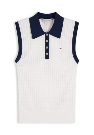 Tommy Hilfiger, FINE CABLE SLEEVELESS  - Poloshirt - ivory petal