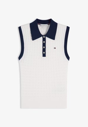 Tommy Hilfiger, FINE CABLE SLEEVELESS - Poloshirt - ivory petal