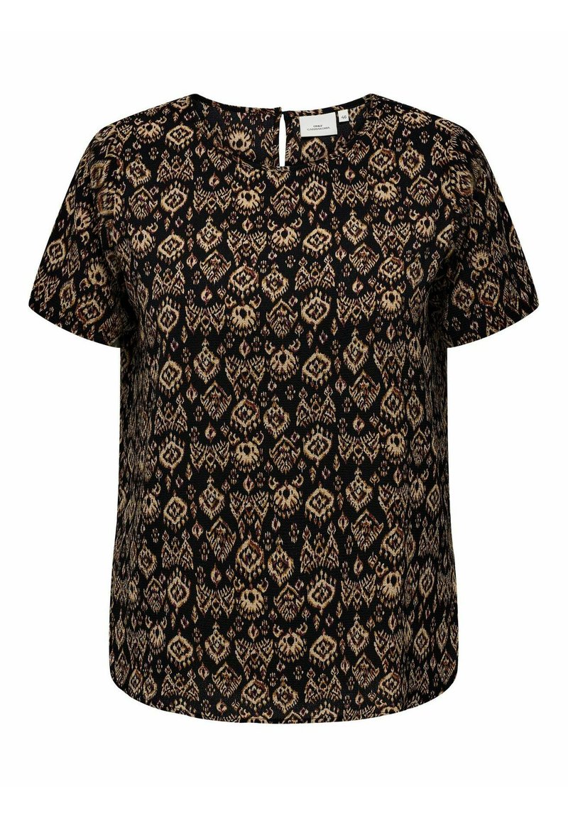 ONLY Carmakoma KURZARM DESIGN CURVY GROSSE GRÖSSEN ÜB - Blúzka - braun