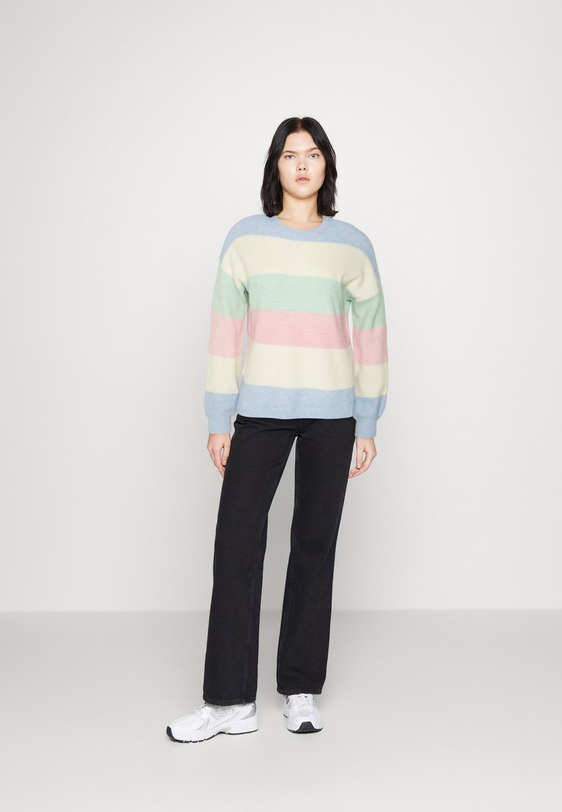 ONLY LS STRIPE NOOS - Trui - silt green/groen gemêleerd