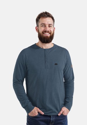 MIT KNOPFLEISTE - Long sleeved top - marineblau