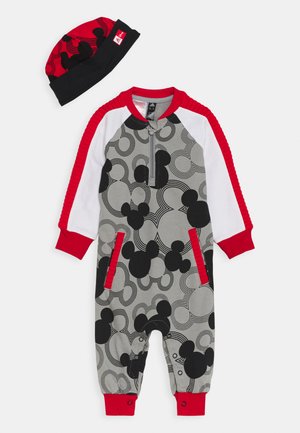ONE SET UNISEX - Beanie - solid grey/black/white/vivid red