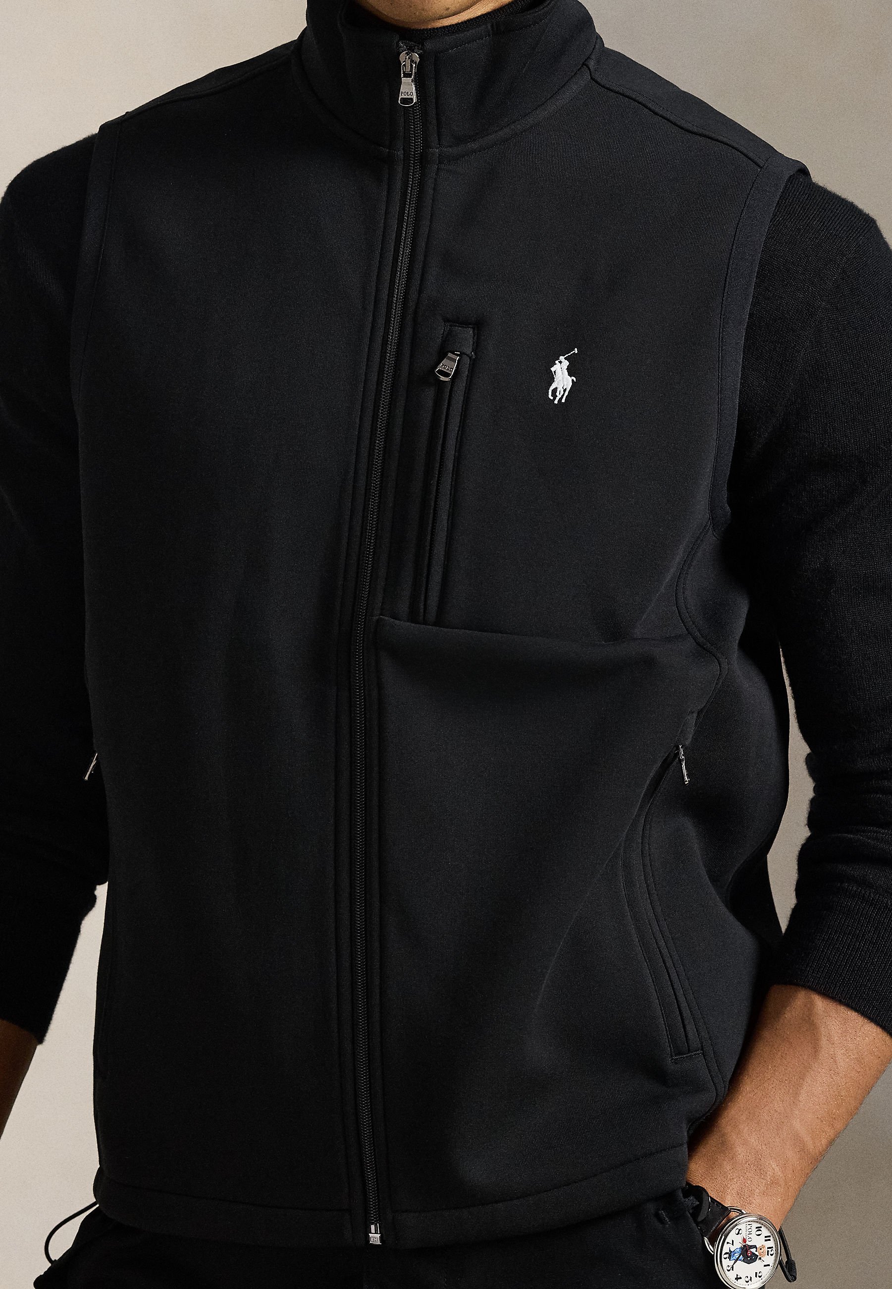Polo Ralph Lauren DOUBLE-KNIT MOCKNECK VEST - Waistcoat - black