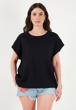 Lela & Buratti, LELA & BURATTI T SHIRT REGULAR FIT - Basic T-shirt - black