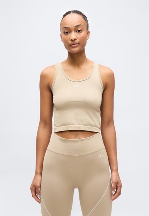VANISH SEAMLESS TANK - Top - city khaki/summit white