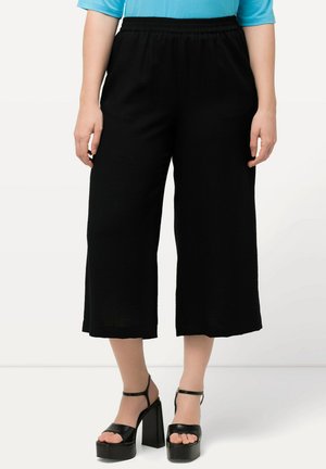 WIDE LEG WAIST CULOTTE - Pantalones - black