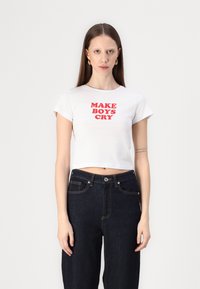 Noisy May NMMOLLY - T-shirts med print - bright white