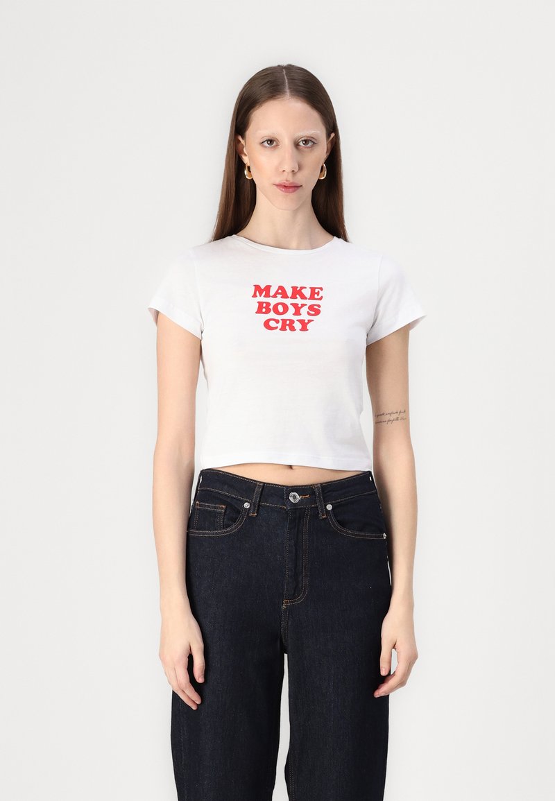 Noisy May NMMOLLY - T-shirts med print - bright white