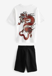 Next RELAXED FIT GRAPHIC SHORT SLEEVE SET  - Treningo apatinė dalis - white black dragon