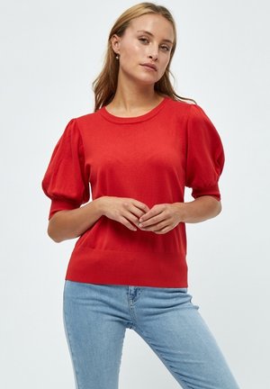 MILIVA KNIT TEE - Paprasti marškinėliai - lava red