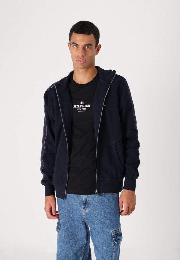 GLOBAL STRIPE STAND COLLAR - Zip-up sweatshirt - desert sky3