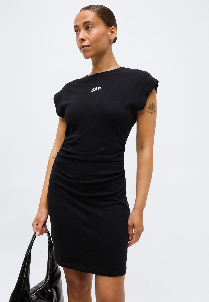 GAP Petite LOGO TEE - T-Shirt Dress - true black/black