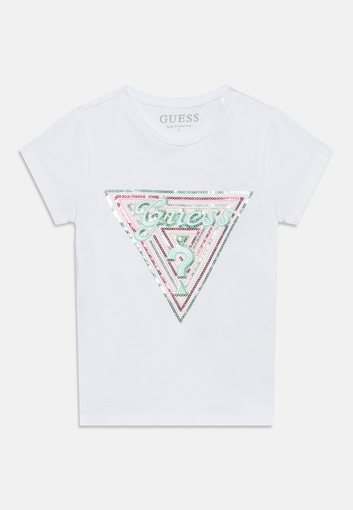 Guess Tricou cu imprimeu - pure white