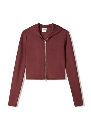Bershka Sweater met rits - dark red