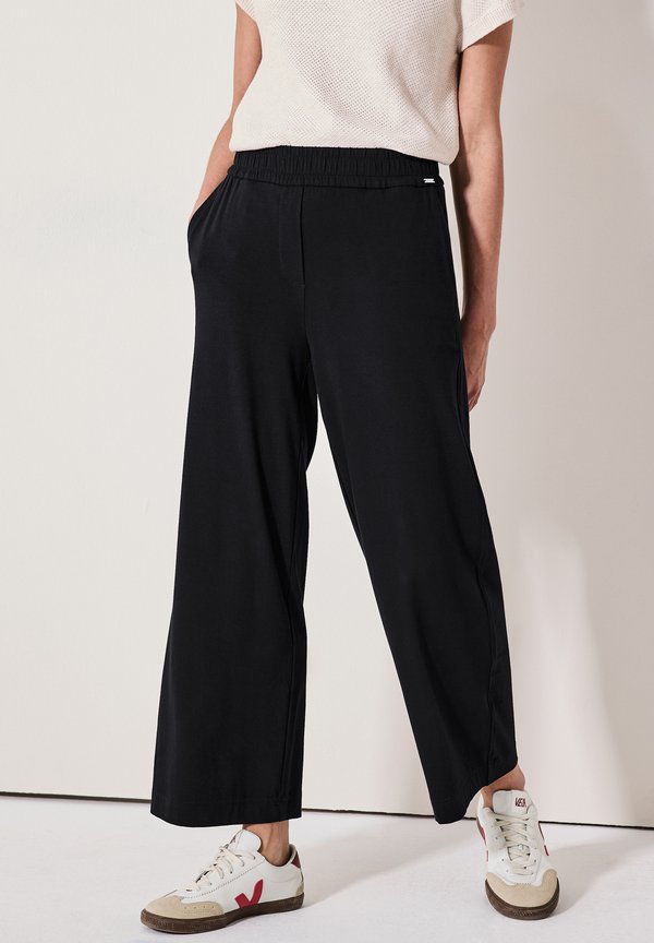 WIDE LEG - Stoffhose - schwarz