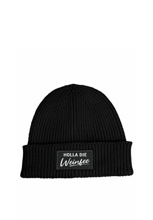MIT SPRUCH HOLLA DIE WEINFEE AUFDRUCK LUSTIG  - Beanie - schwarz