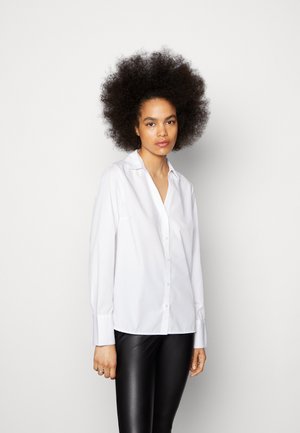 PCJULIE V-NECK - Button-down blouse - bright white