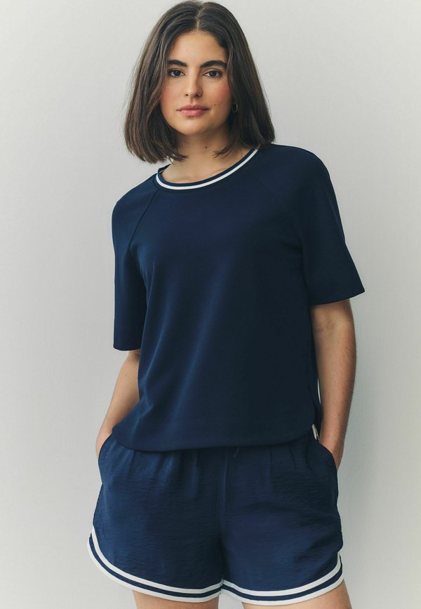REGULAR FIT TRIM CREPE BOXY  - T-Shirt basic