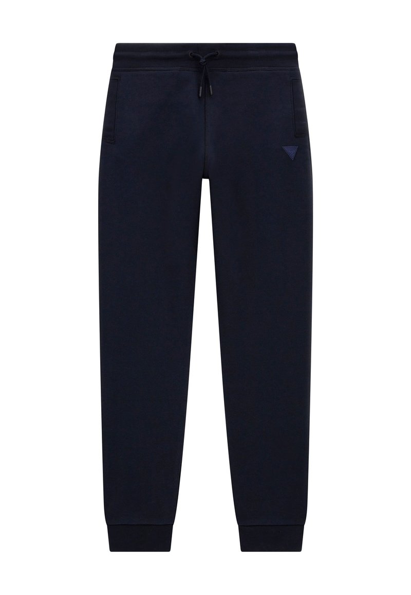 Navy Sweatpants aus weichem Material mit einem Kordelzugbund, seitlichen Taschen und gerippten Bündchen. Minimalistisches Design mit kleinem Logo.