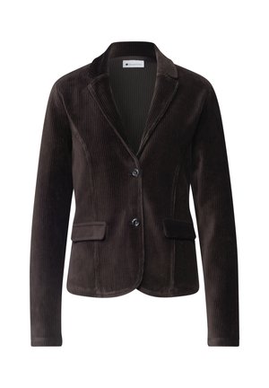 Street One, BLAZER AUS CORD MIT REVERSKRAGEN UND KNÖPFEN - Blazer - black coffee
