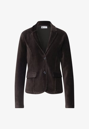Street One, BLAZER AUS CORD MIT REVERSKRAGEN UND KNÖPFEN - Blazer - black coffee