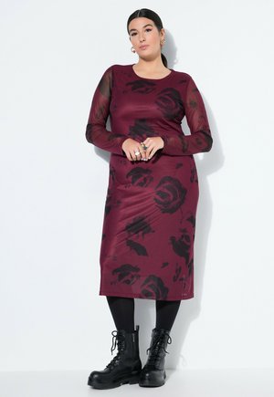 SLIM SHAPE, WITH MOTIF, LONG SLEEVE - Jurk - burgundy red