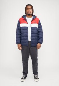 Jack & Jones JJVINCENT PUFFER HOOD - Allvädersjacka - tango red