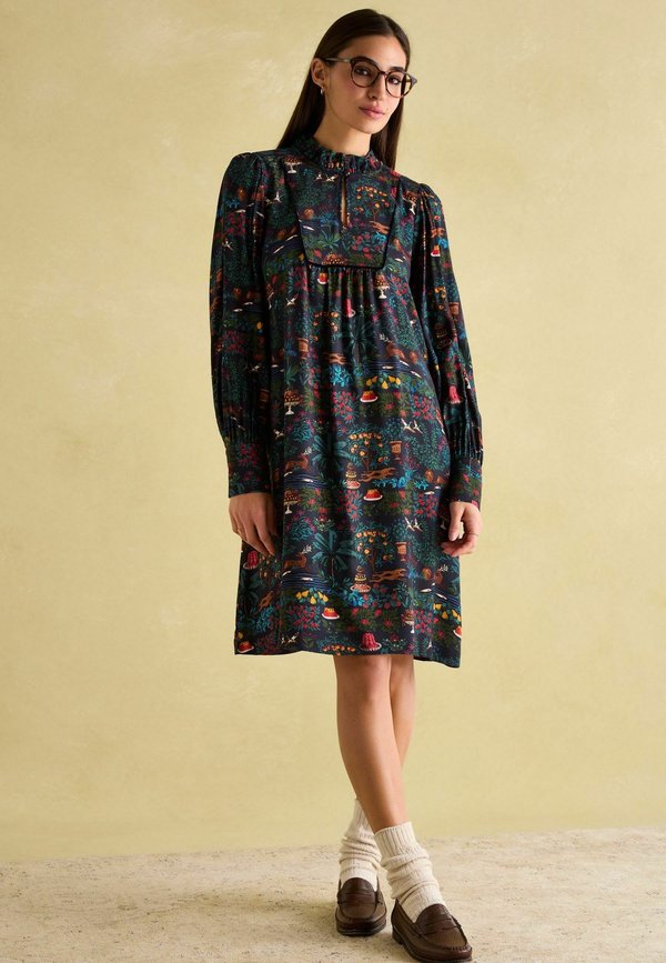 ROSETTE PRINTED WITH PIE CRUST NECK - Blusenkleid