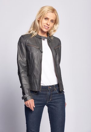 RYANA - Leather jacket - grey