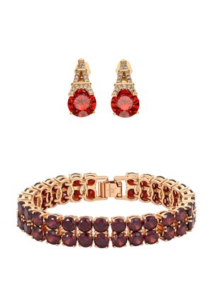 SET - Øreringe - rose gold red