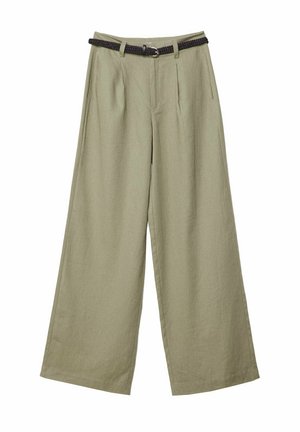 Stradivarius WITH BELT - Trousers - khaki