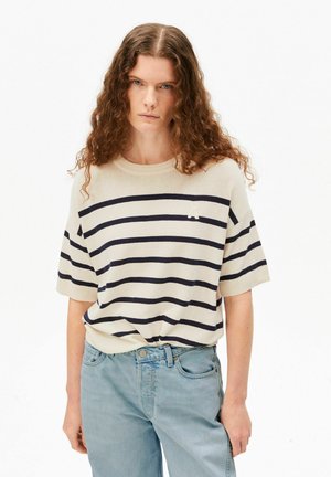 STRIPE - T-Shirt print - undyed-tinted navy