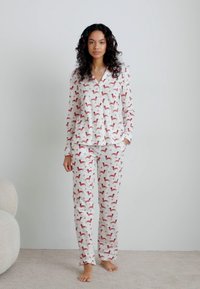 LASCANA XMAS PYJAMA SET - Pyjama - weiß gemustert