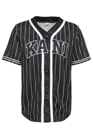 Karl Kani SERIF PINSTRIPE BASEBALL SHIRT - Majica - black