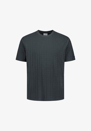 NO EXCESS, PLAIN WITH RELIEF TEXTURE - Basic T-shirt - dark steel