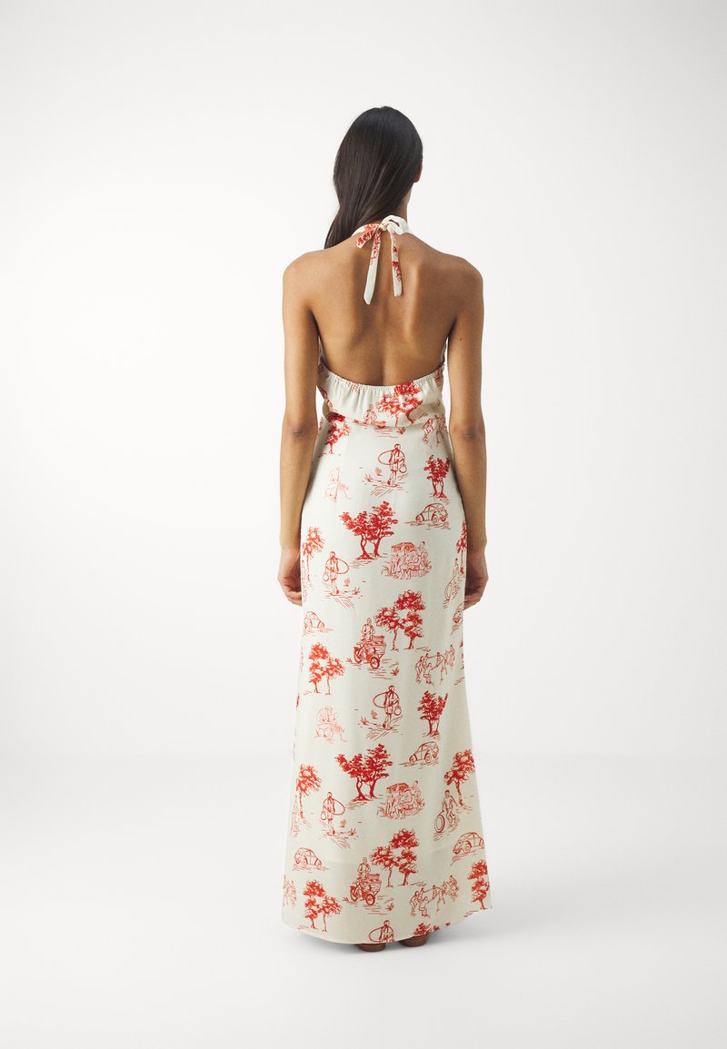 white lace halter maxi dress ROSEE de MATIN HALTER NECK LACE MIDI DRESS IN White main image 0