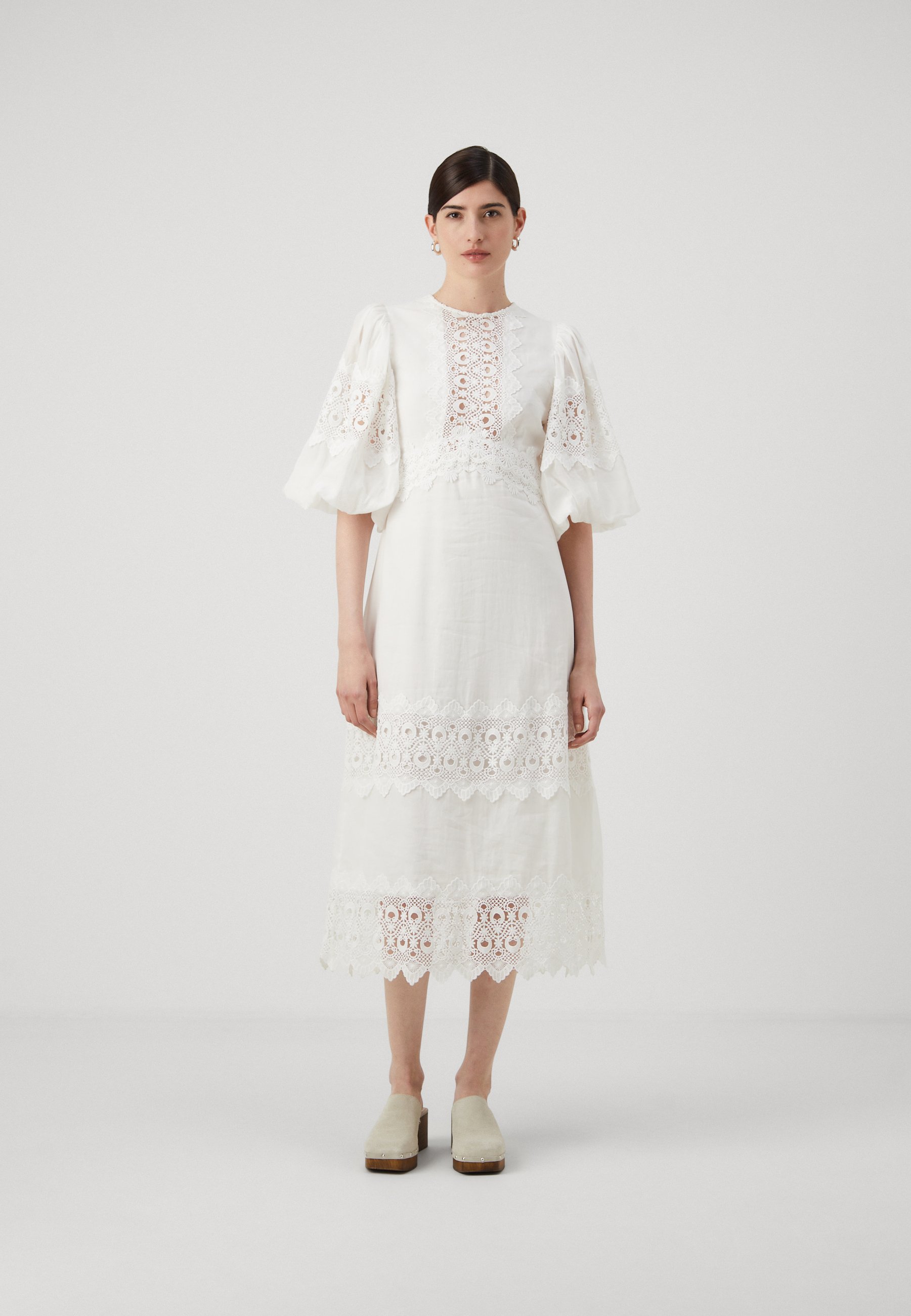 Malina CLARISSA TRIMMED MIDI DRESS - Cocktail dress / Party dress - white -  Zalando.ie