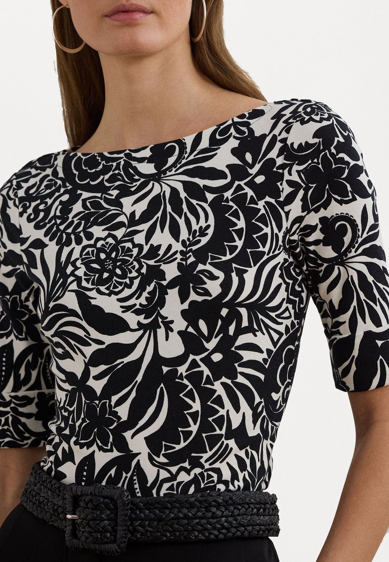 Lauren Ralph Lauren FLORAL STRETCH COTTON BOATNECK TEE Print T