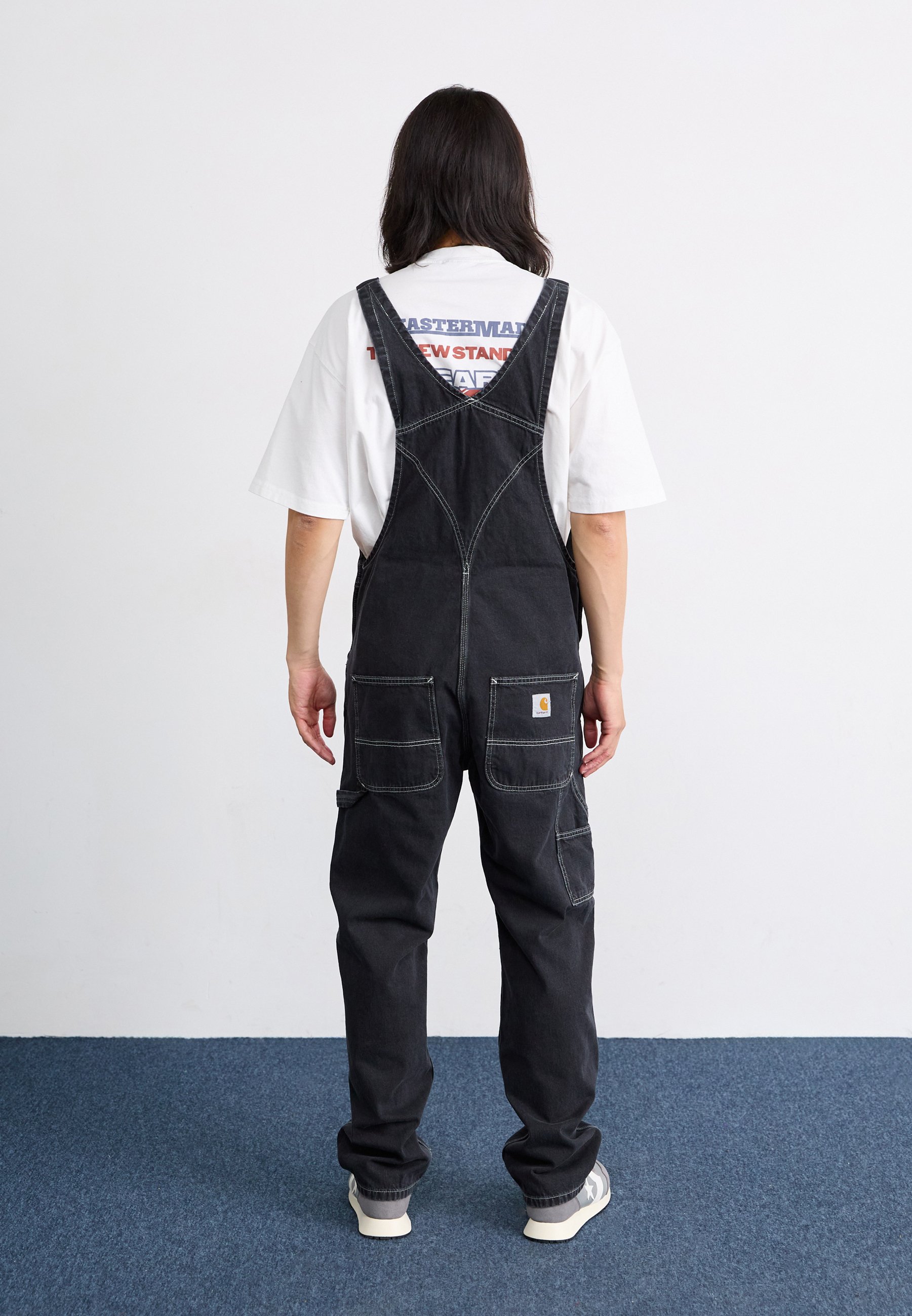 Carhartt WIP BIB OVERALL - Relaxed fit jeans - black stone washed