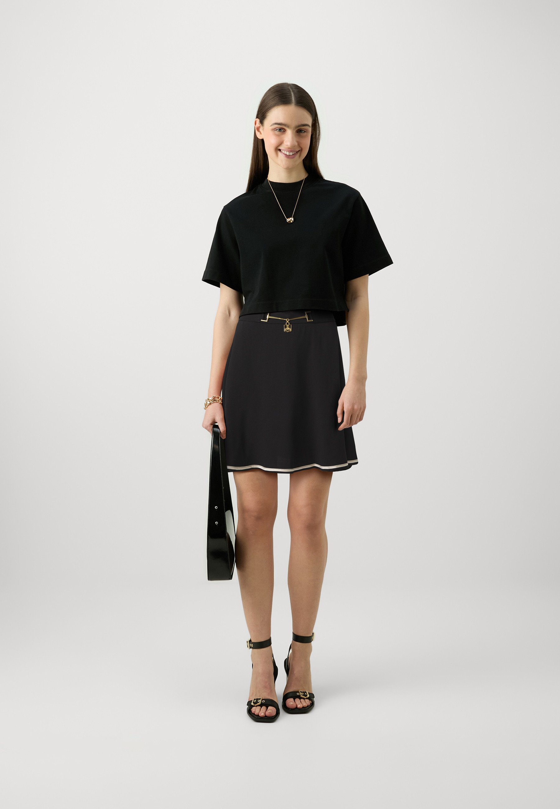 ワンピース ELISABETTA FRANCHI Women Mid Skirts ABR4752E2E84 BURRO NERO Dress Burro/nero Elisabetta Franchi - Le Follie Shop