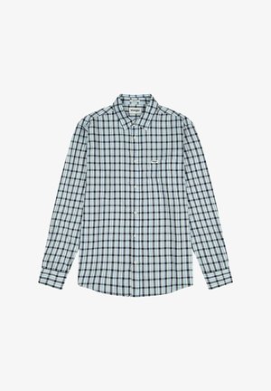 Skjorta med lång ärm och knäppning i bomull. Har ett blått och vitt rutmönster, en bröstficka och en klassisk kragsdesign.