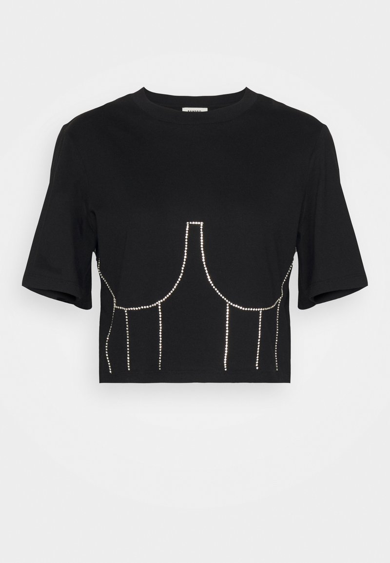 sandro T-shirt print zwart