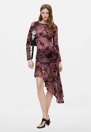 Desigual, LONG-SLEEVED KNIT DRESS - Vestito casual - purple