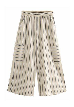STRIPED SUPER WIDE TALL - REGULAR FIT - Tygbyxor - ecru