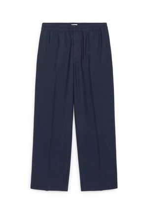 ARKET, ARKET WIDE HOPSACK PULL-ON TROUSERS - Pantalon classique - dark blue