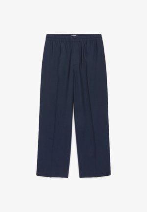 ARKET, ARKET WIDE HOPSACK PULL-ON TROUSERS - Broek - dark blue