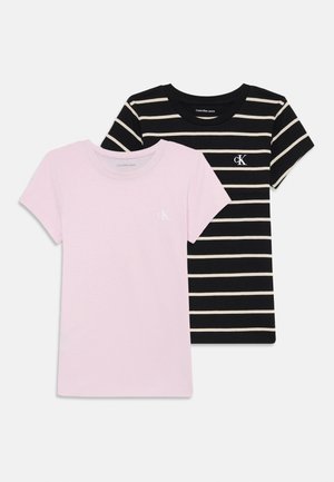 STRIPE SLIM 2 PACK - Camiseta estampada - light lilac/black