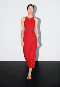 Massimo Dutti - ROUND NECK MIDI - Robe de jour - red Image miniature 1